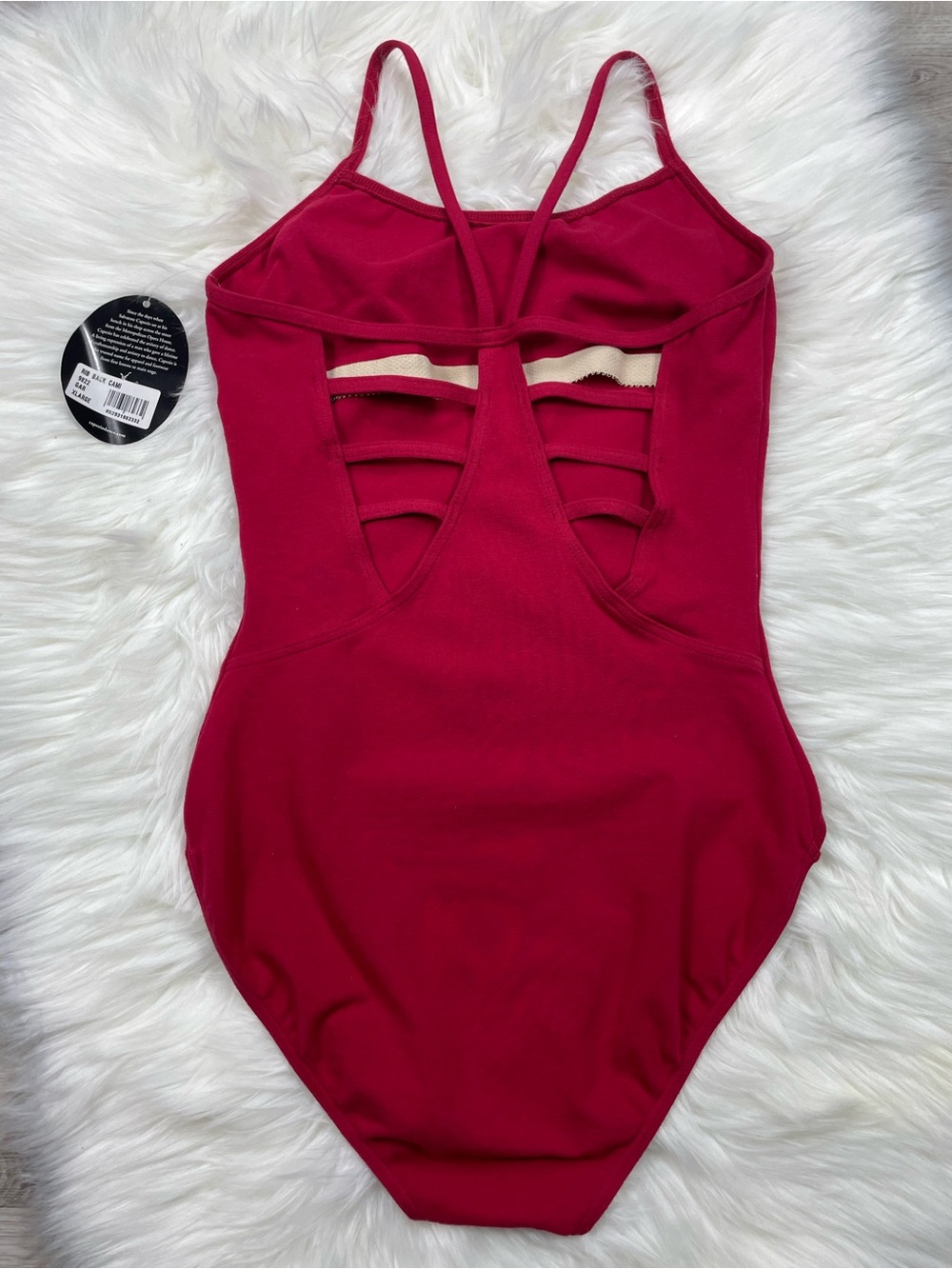 NWT Capezio Strappy Back Cami Dance Costume Red Garnet